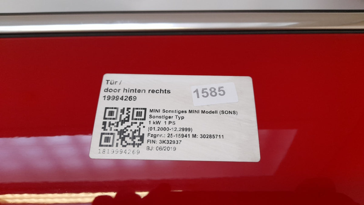 Original MINI F60 Countryman Tür hinten rechts 7438598 chili-red, right door
