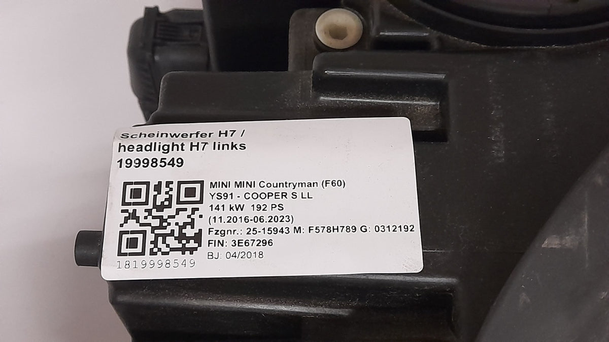 Original MINI F60 Countryman Frontscheinwerfer H7 rechts 63117390148