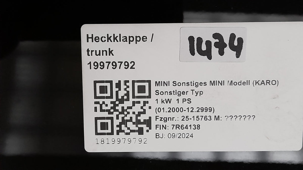 Original MINI Countryman SE ALL4 U25 Heckklappe Trunk lid hinten Kamera 5A42CB8
