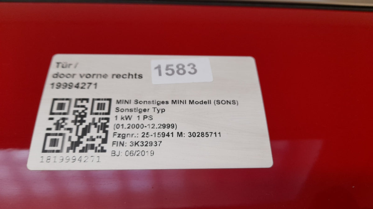 Original MINI F60 Countryman Tür vorne rechts 7438596 chili-red, right door