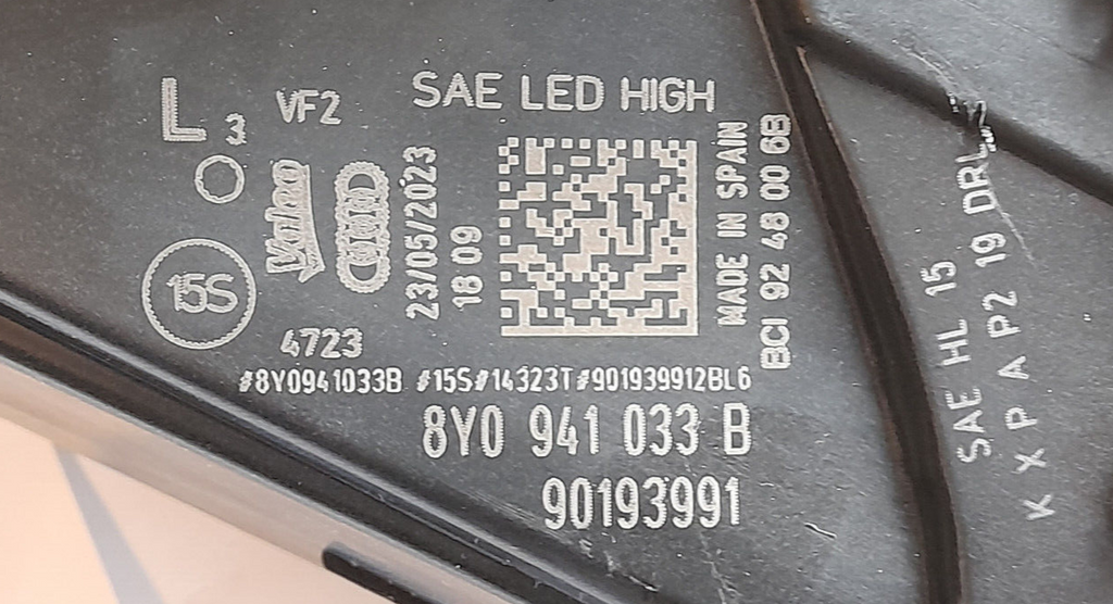 Original Audi A3 S3 RS3 8Y Full LED Scheinwerfer links USA 8Y0941033B