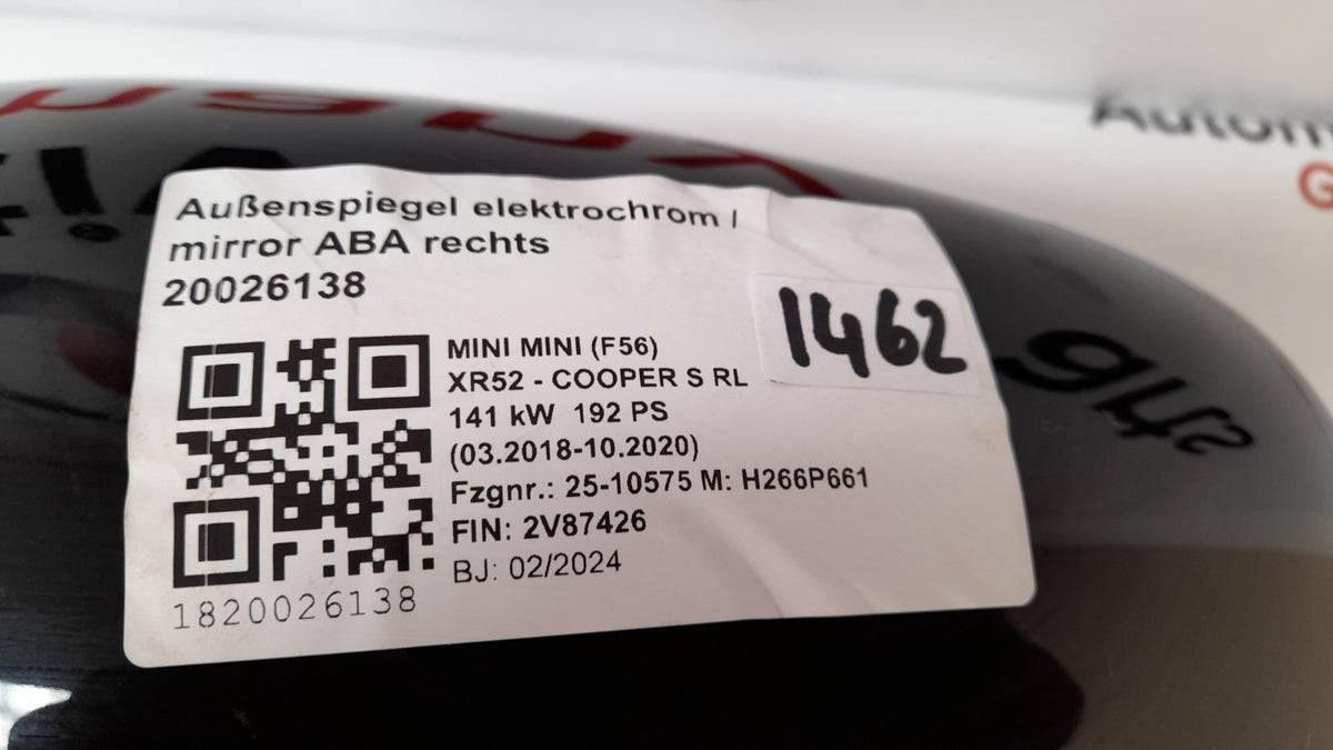 Original MINI Cooper S F65 Außenspiegel elektrochrom rechts mit Kamera 5A8C268