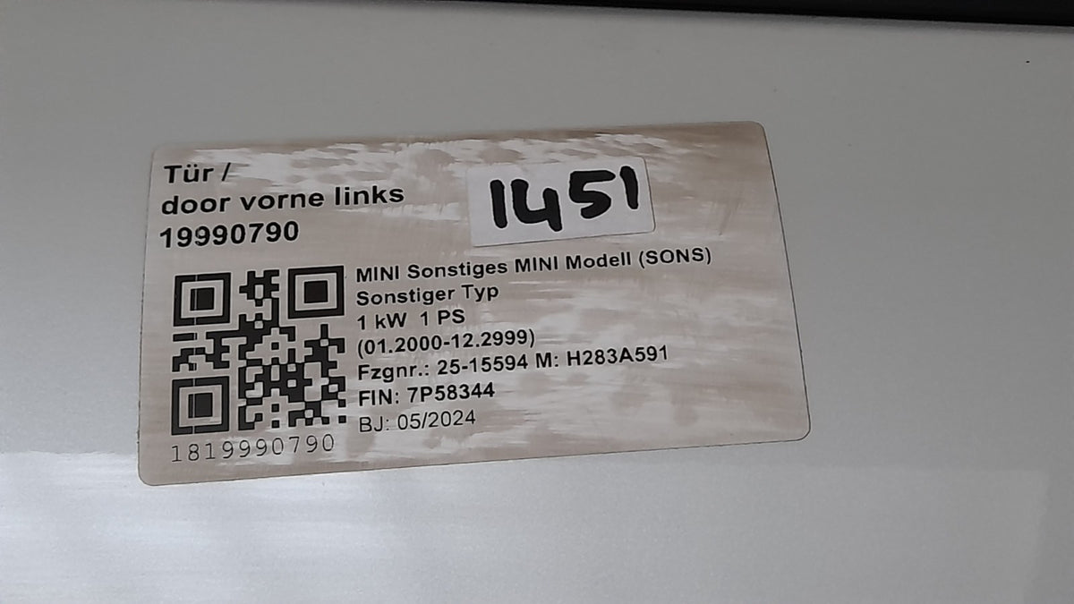 Original MINI Countryman U25 Tür vorne links 41539634499 front left door