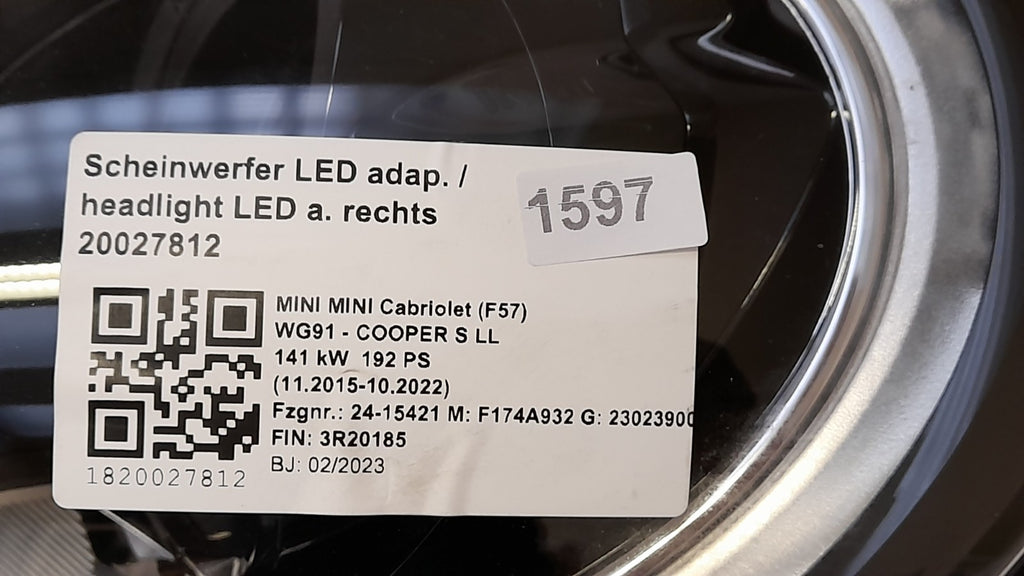 Original MINI F55 F56 F57 Frontscheinwerfer LED Facelift rechts 5A07DB8
