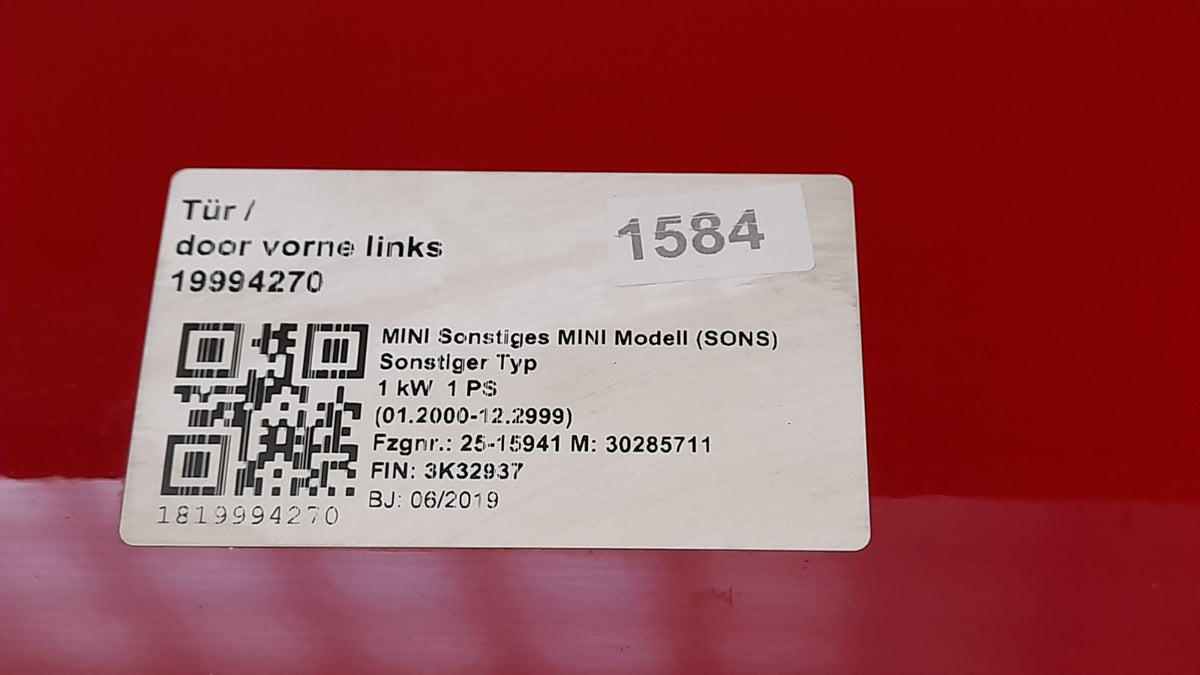 Original MINI F60 Countryman Tür vorne links 7438595 chili-red, left door
