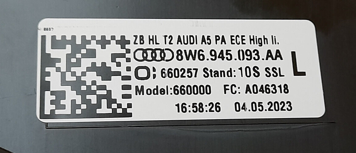Original Audi A5 S5 F5A Rückleuchte Heckleuchte innen links 8W6945093AA