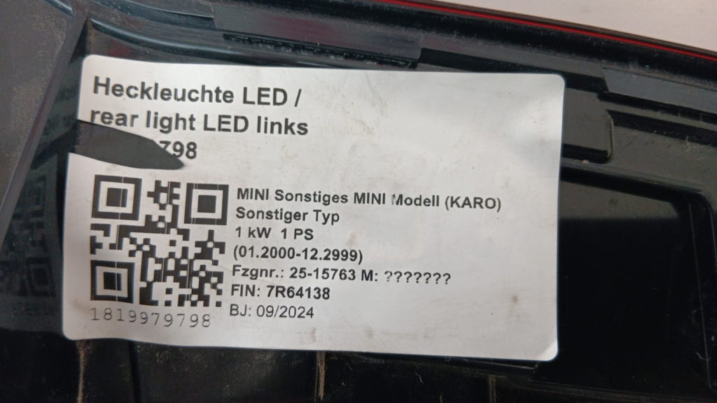 Original MINI Countryman U25 Heckleuchte links LED, rear light left 5A20507