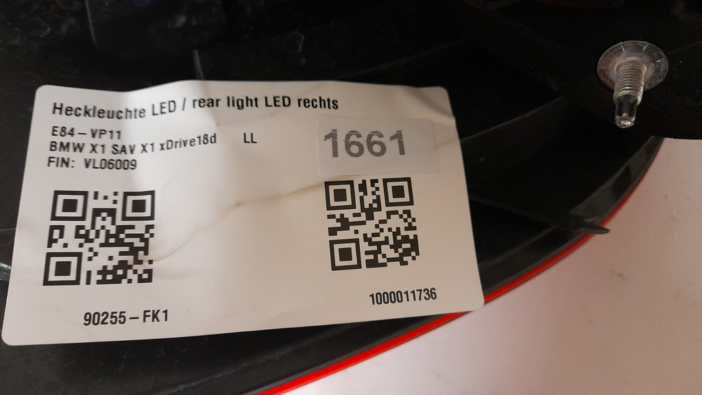 Original BMW X1 E84 Heckleuchte LED rechts 63212990110 Seitenwand rear light