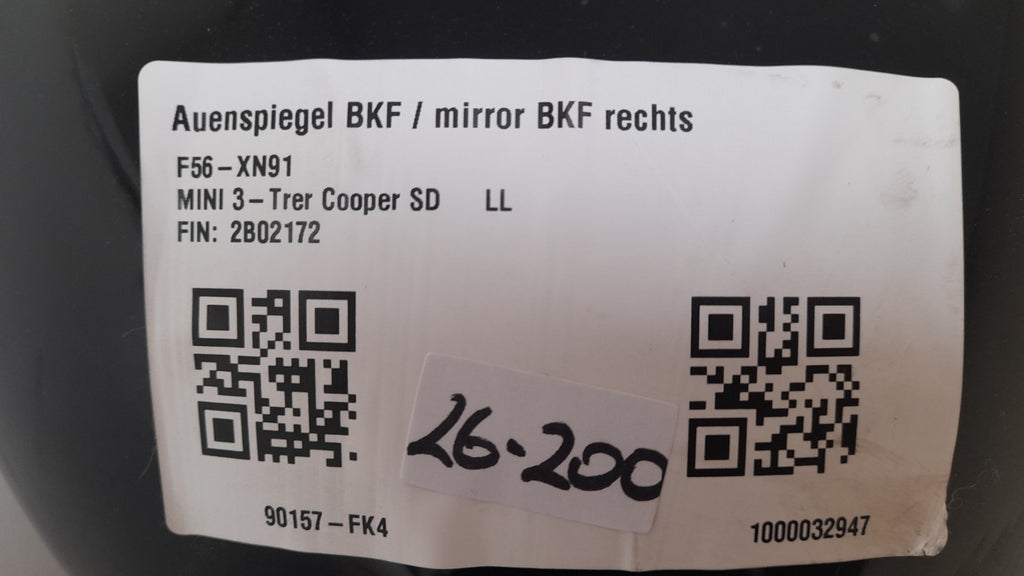Original MINI Cooper SD F56 Außenspiegel BKF rechts 5 Pin, Outside mirror right