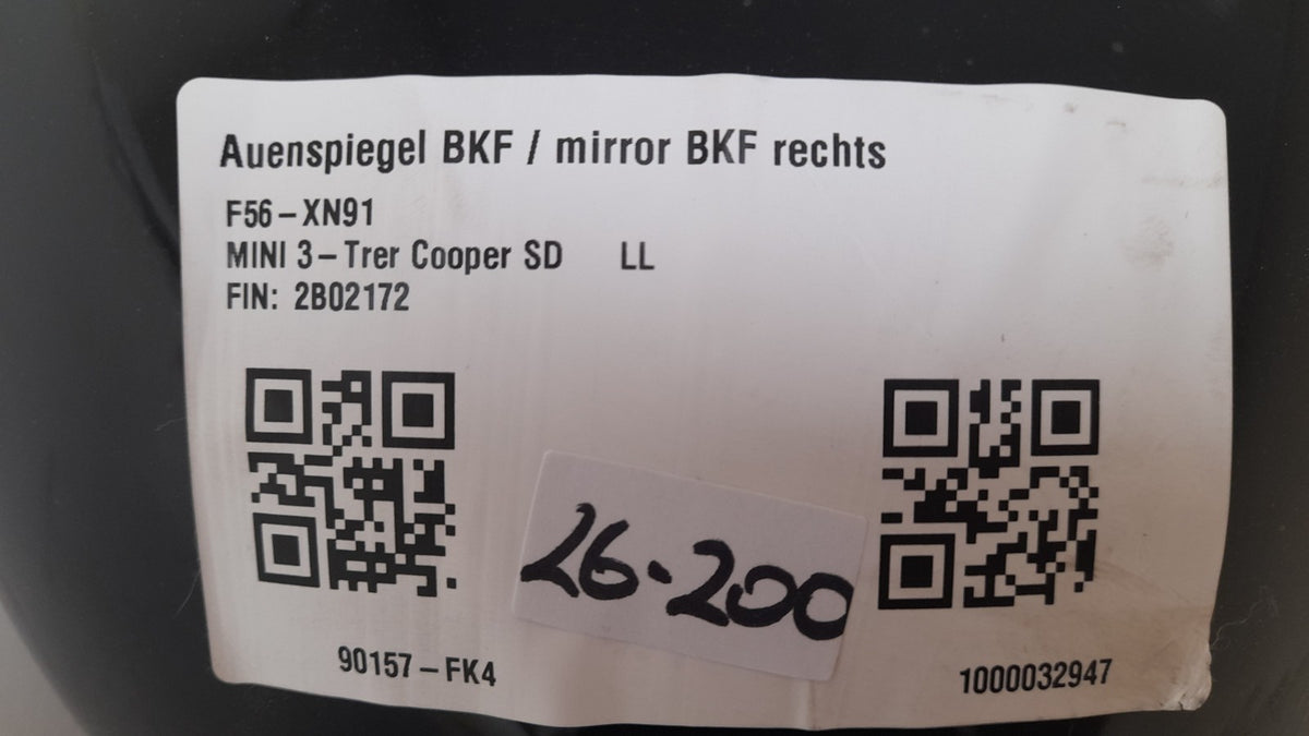 Original MINI Cooper SD F56 Außenspiegel BKF rechts 5 Pin, Outside mirror right