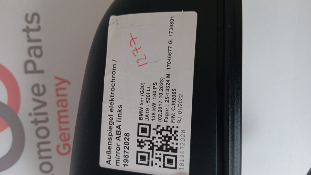 Original BMW 5er G30 G31 G38 Außenspiegel beheizt Memory Bus links 51167485125