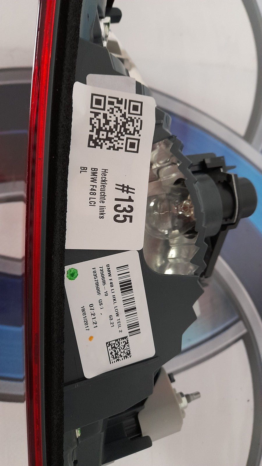 Original BMW X1 F48 63217350695 Heckleuchte links Heckklappe innen