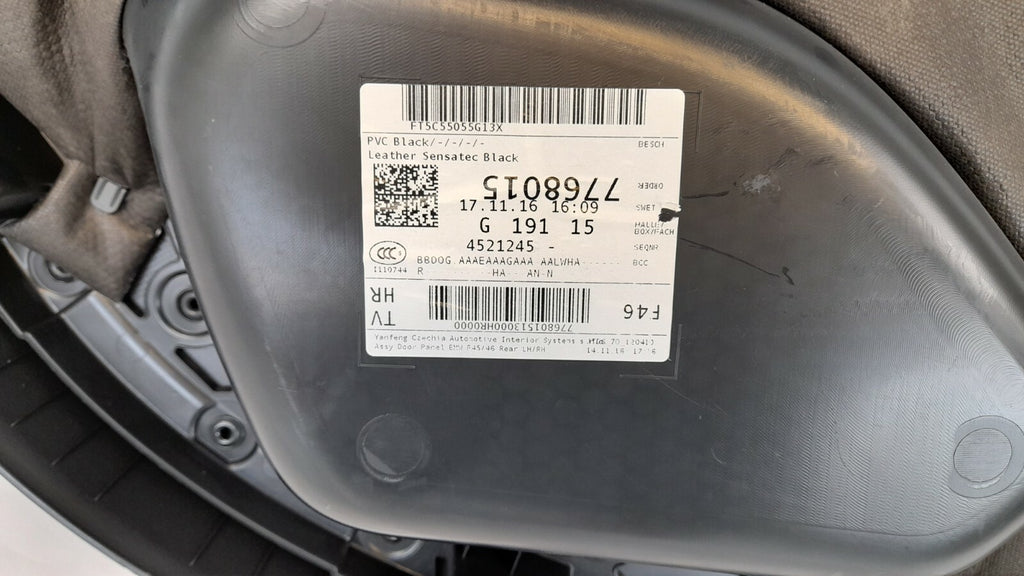 Original BMW 2er F46 Gran Tourer Türverkleidung hinten rechts Sensatec Schwarz