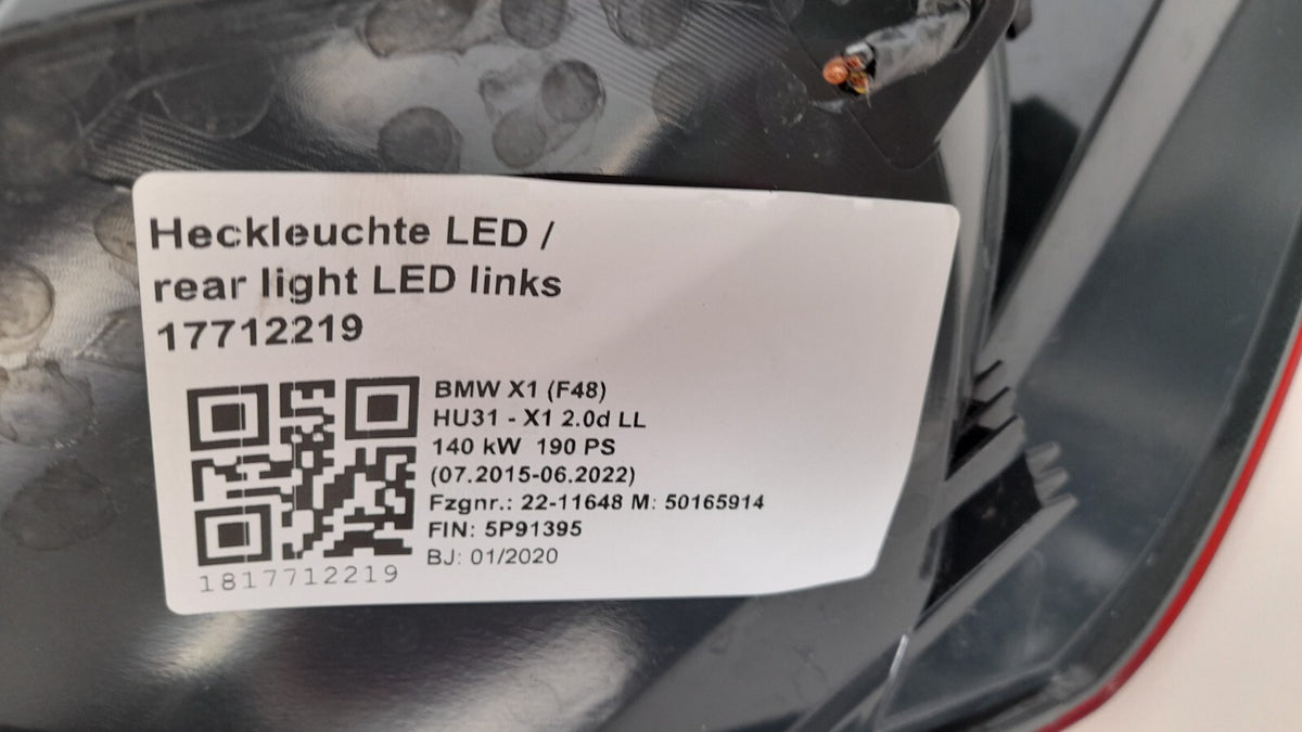 Original BMW X1 F48 Heckleuchte links innen Teil 1 7488541 tail light left