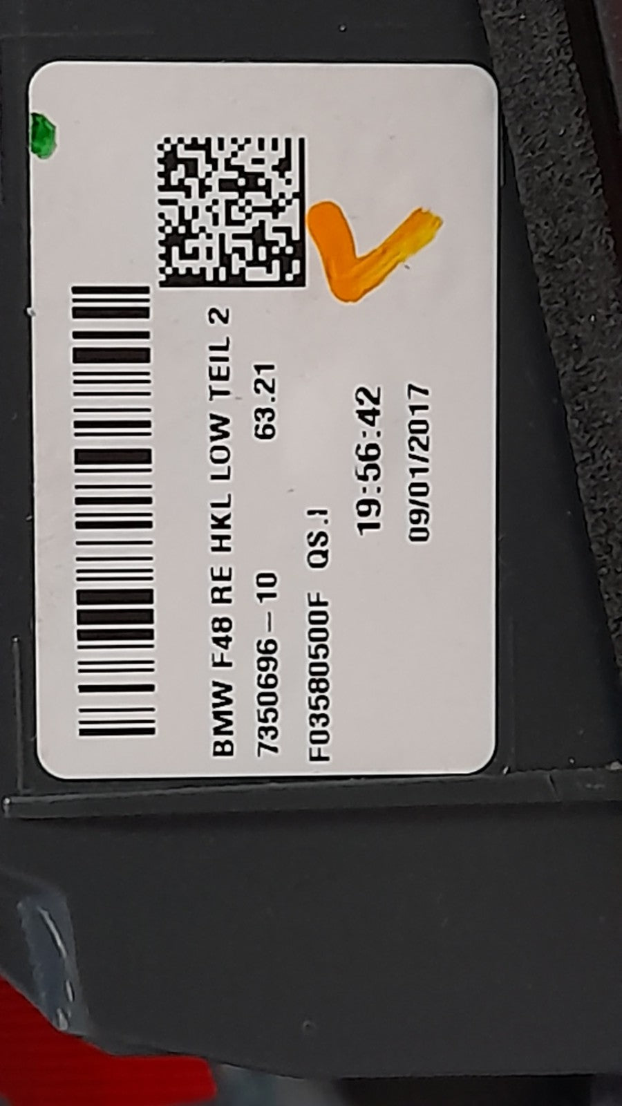 Original BMW X1 F48 63217350696 Heckleuchte LED rechts Heckklappe innen