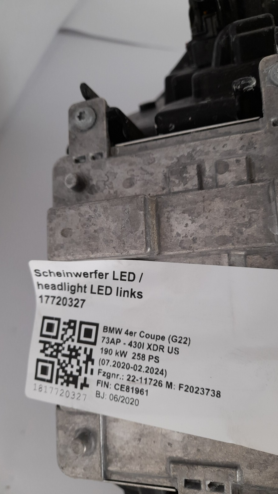 Original 4er BMW G22 G23 Headlight Scheinwerfer LED links Licht light US 7495851
