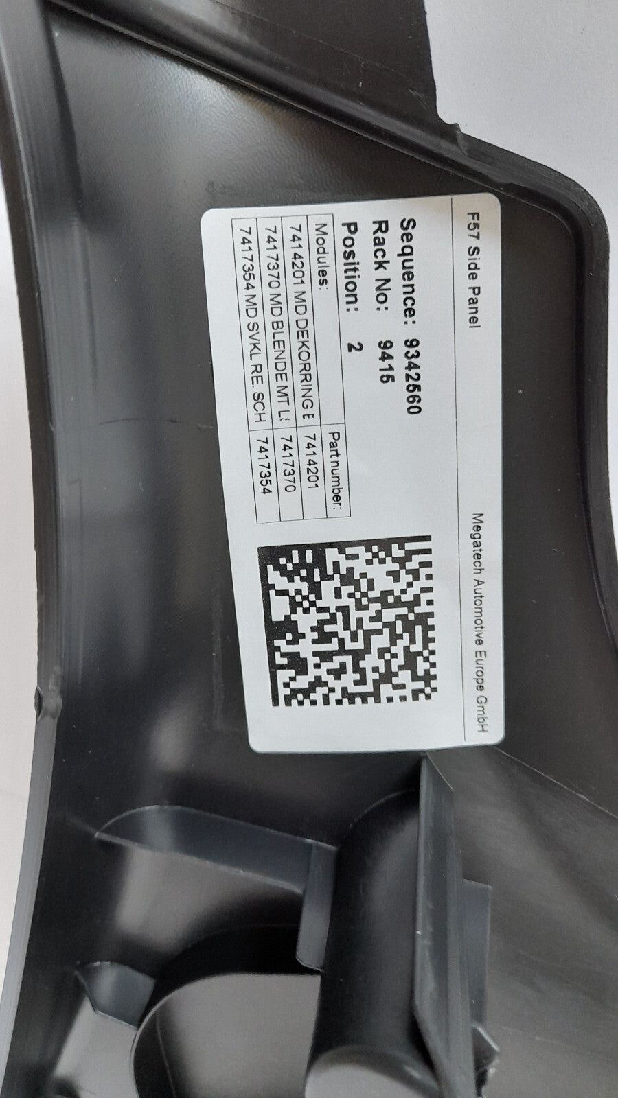 Original MINI Cabrio F57 Lautsprecherblende hinten rechts schwarz 7417370