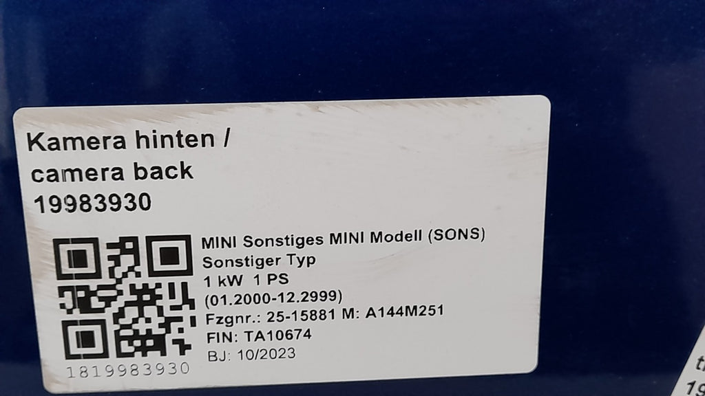 Original MINI Cooper SE J01 Heckklappe mit Kamera Blazing Blue 9648515