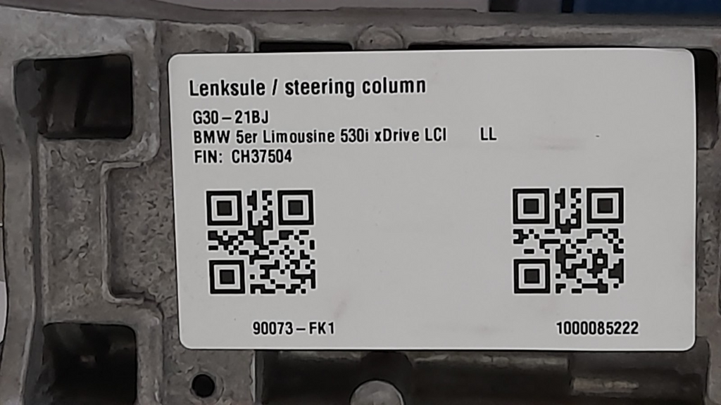 Original BMW 5er 6er G30 G31 G32 Lenksäule manuell 32306896189 Lenkrohr