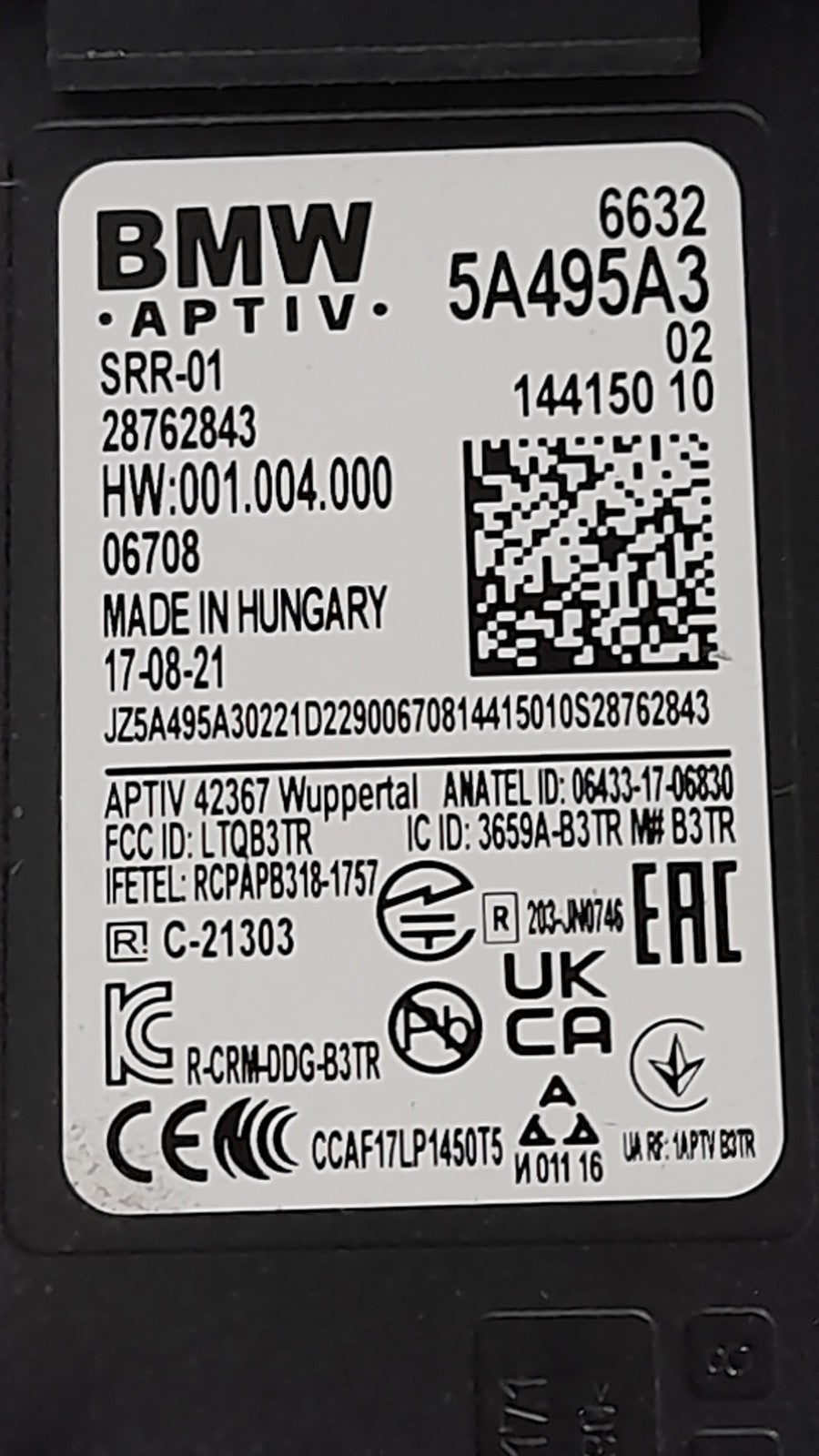 Original BMW G21 Steuergerät Spurverlasswarner vorne 66325A495A3