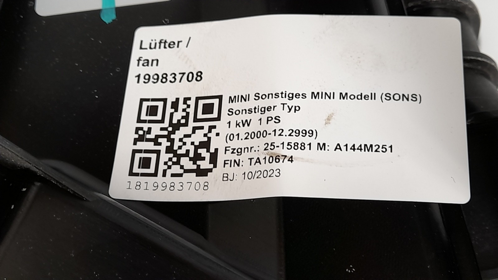 Original MINI Cooper SE J01 Kühlerpaket Kühler Lüfter Kondensator Elektro