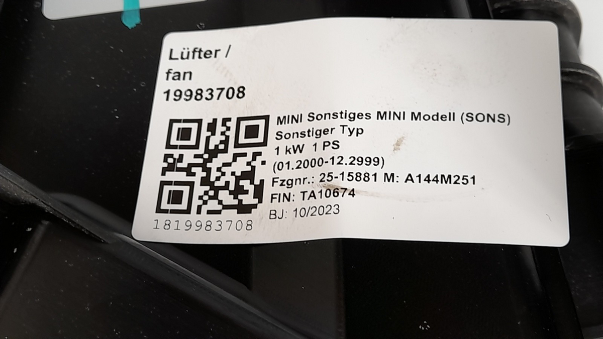Original MINI Cooper SE J01 Kühlerpaket Kühler Lüfter Kondensator Elektro