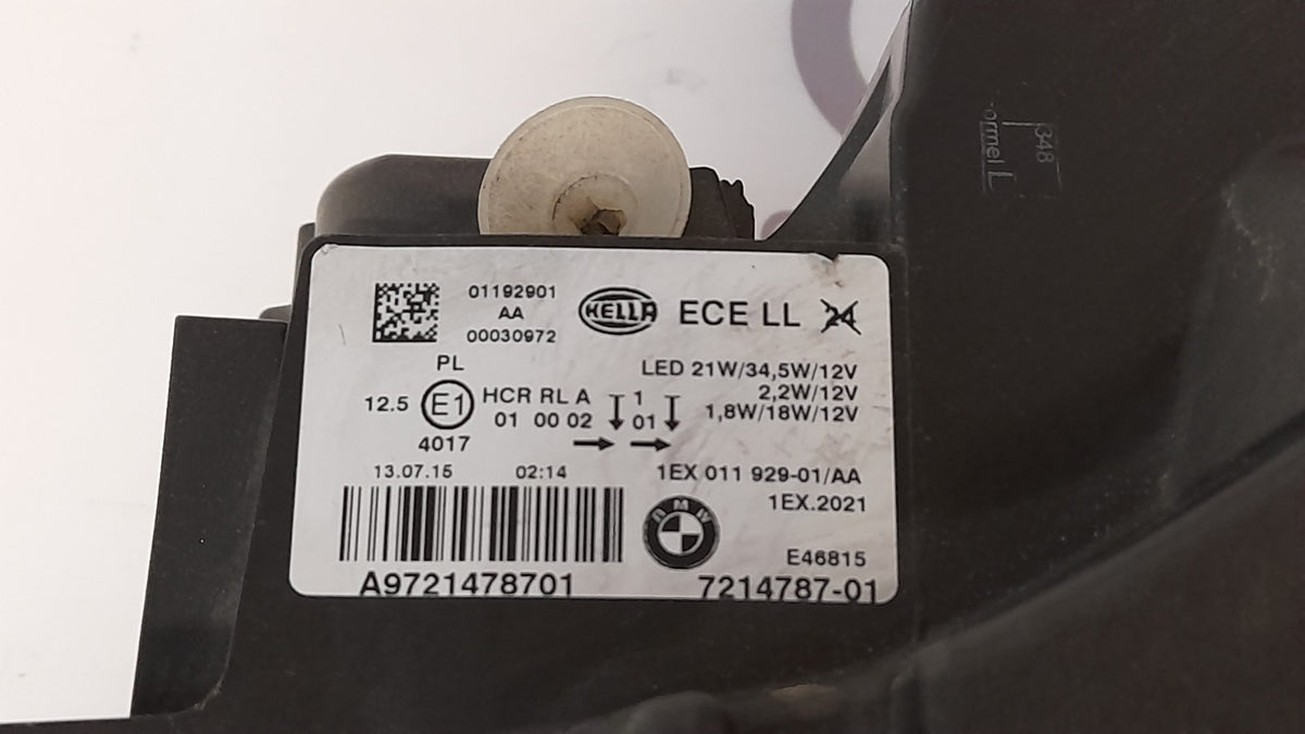 Original BMW 1er F20 F21 7214787-01 LED links Scheinwerfer Headlight