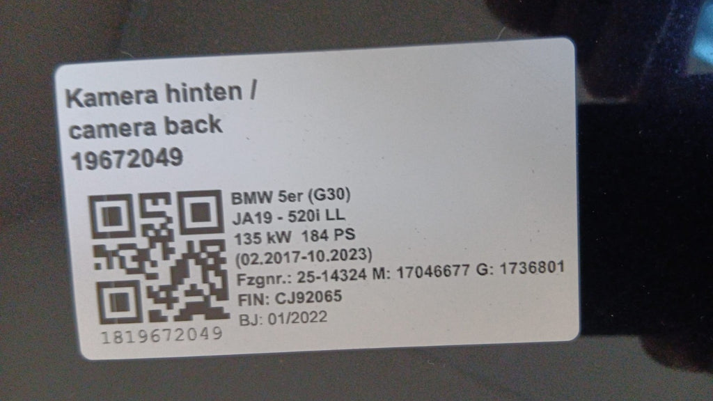 BMW 5er F90 G30 Heckklappe Heckleuchte Kamera 41007440695 Trunk Lid rear light