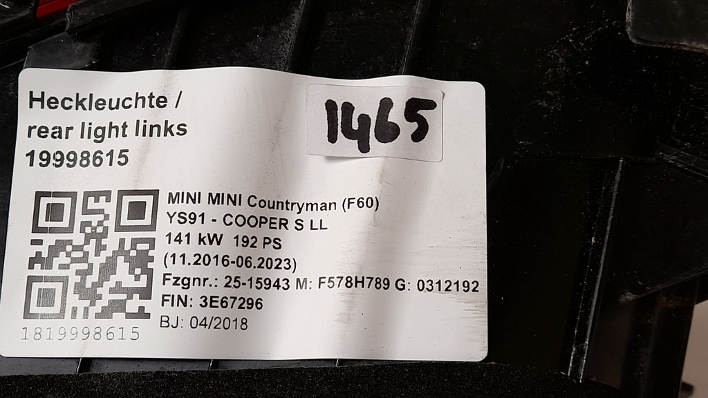 Mini Countryman F60 Rückleuchte 7401715 Links Rearlamp Tail light left H37401715
