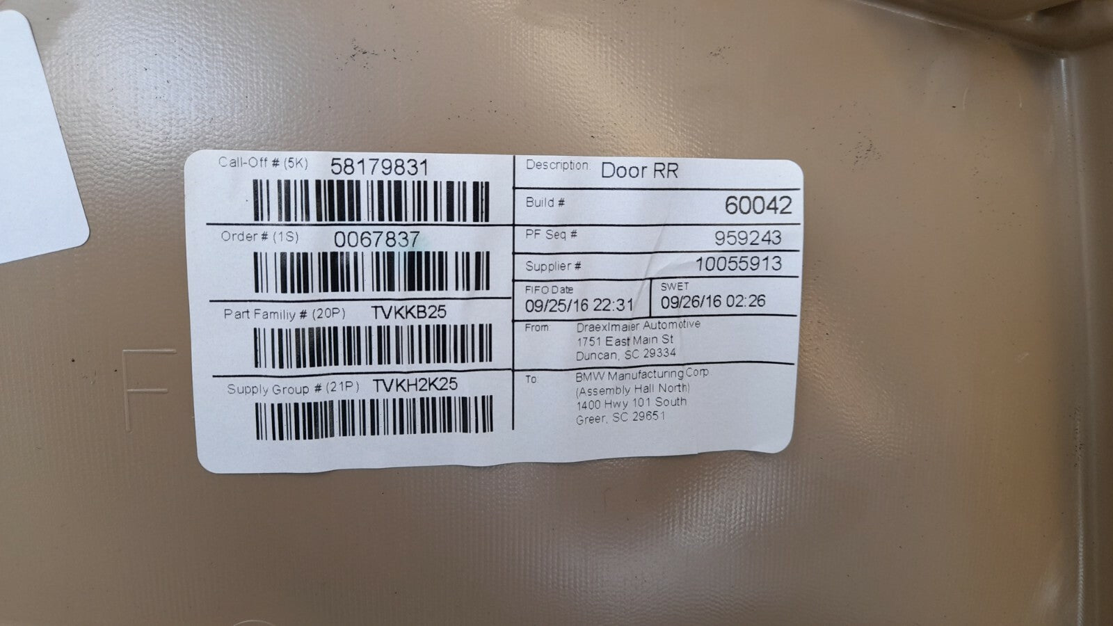 BMW X3 F25 Türverkleidung Verkleidung Hinten rechts Bowdenzug Türöffner Bowden