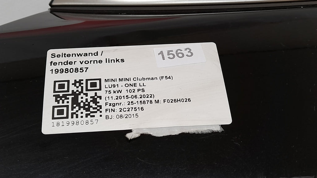 MINI Clubman (F54) Seitenwand vorne links 7438921 midnight-black metallic