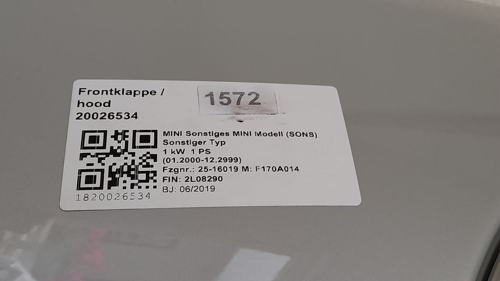 Mini Cooper SE F56 Motorhaube Frontklappe Hood white-silver metallic 8499869 [890]
