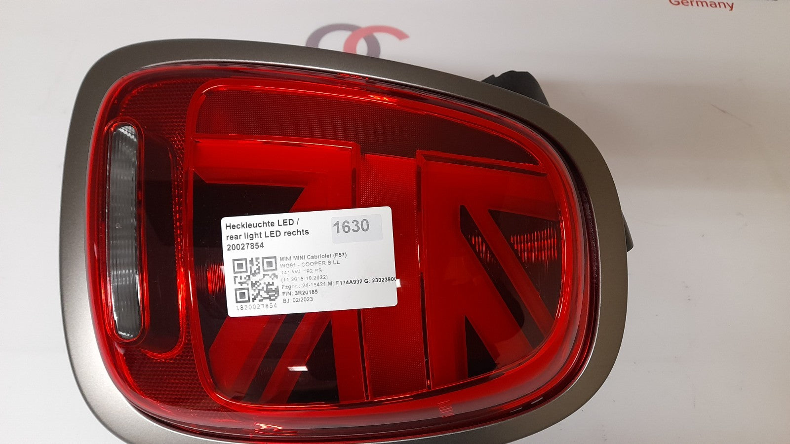MINI Cabriolet F57 Heckleuchte LED Rechts Union Jack, rear light right H47435134