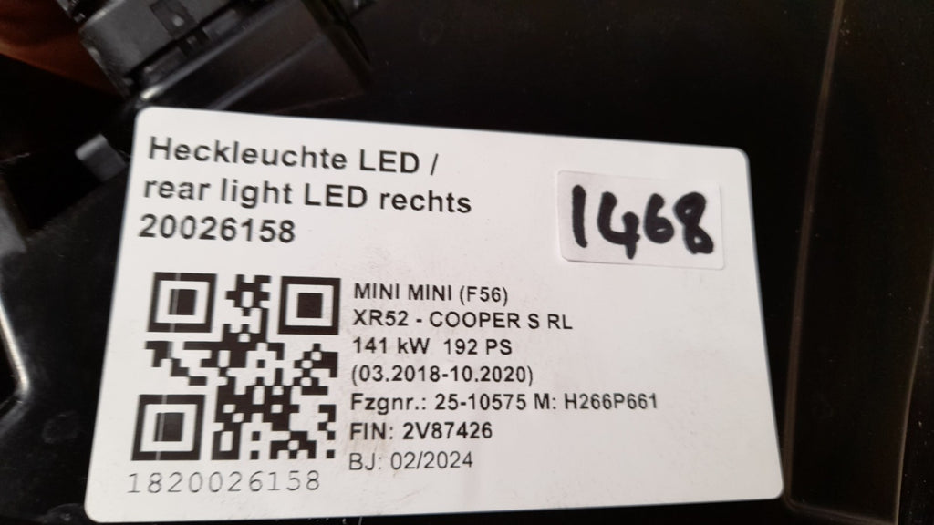 MINI F65 Heckleuchte LED  rechts / rear light LED 63215A1DBA6 6606830012