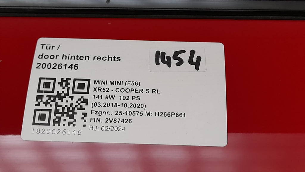 Original MINI F55 F55 LCI F65 COOPER Tür Hinten Rechts 41529644734 CHILI RED II