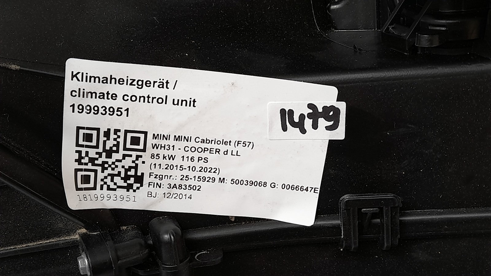 Original MINI COOPER F57 Klimaheizgerät Klimaanlage Heizung