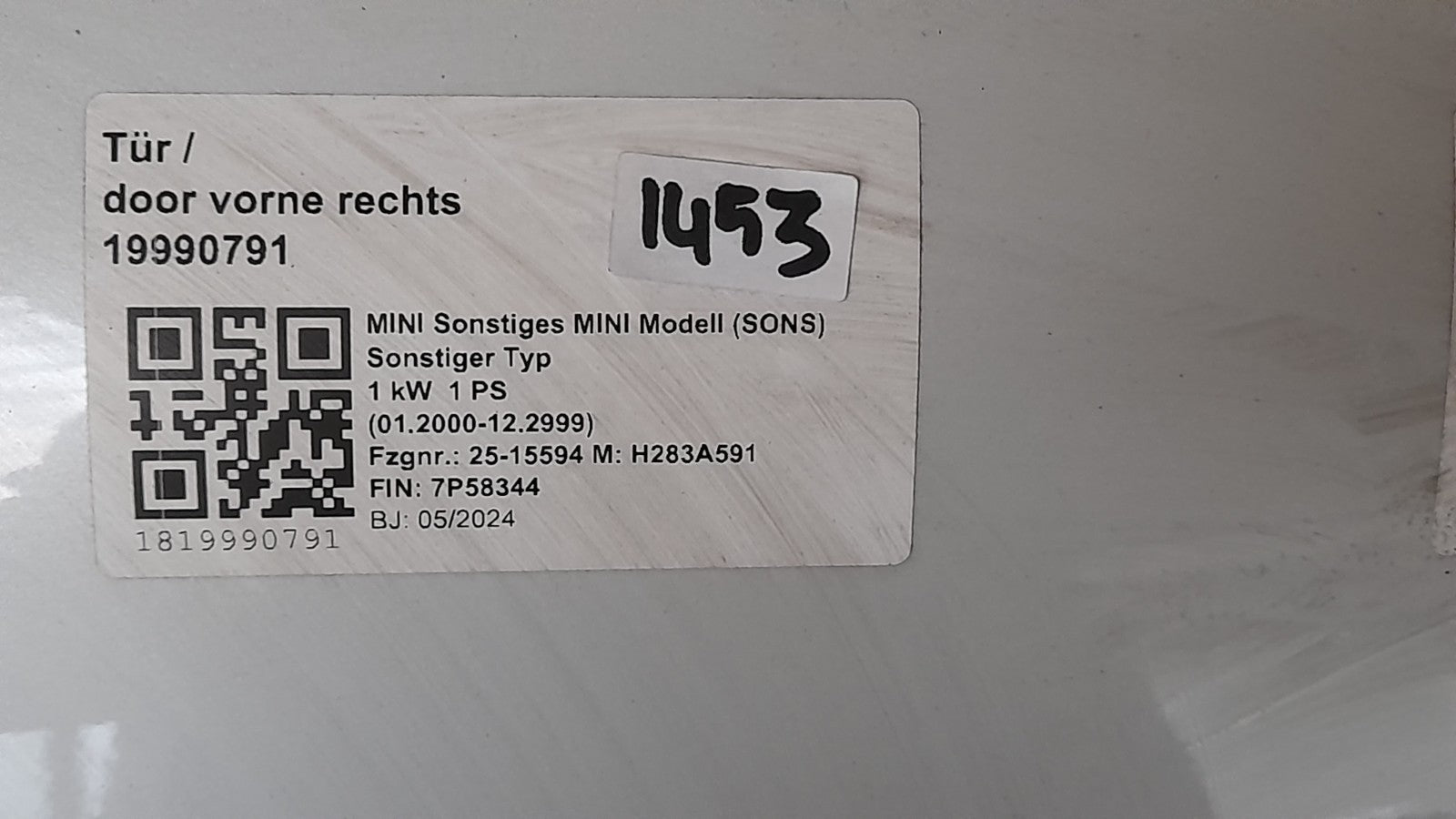 Orig. Mini Countryman U25 Tür vorn rechts 9634500 front right door Porta Porte