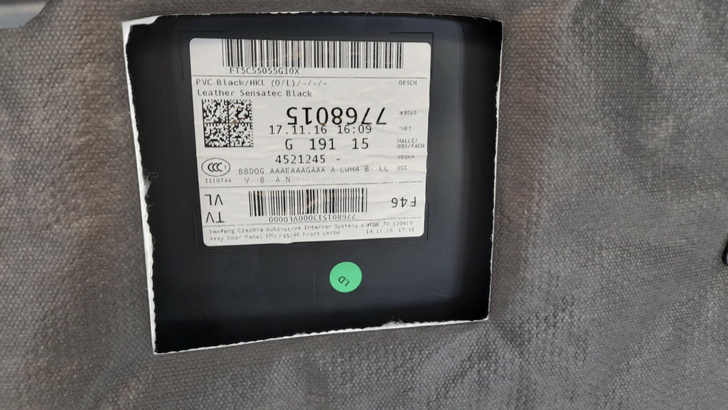 BMW 2er F46 Gran Türverkleidung vorne links Türöffner innen vorne sensatec black