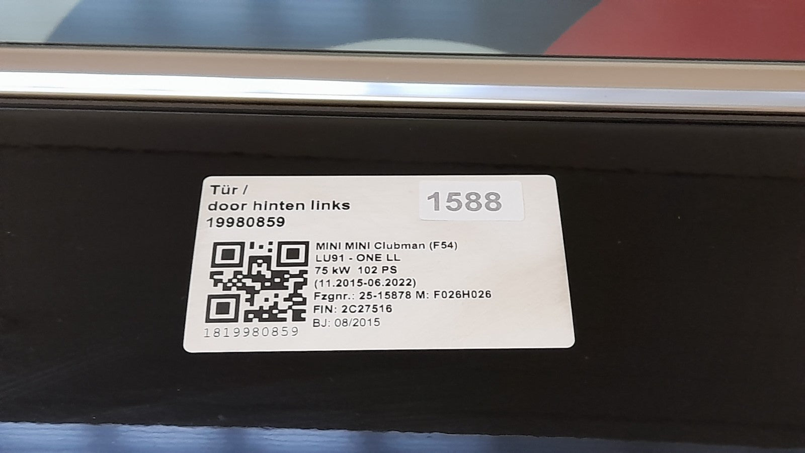 MINI Clubman (F54) Tür hinten links 7343903 midnight-black metallic, left door