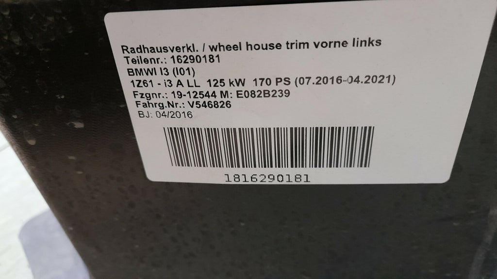 Original BMW i3 I01 Abdeckung Radhaus Vorderteil vorne rechts Hinterteil