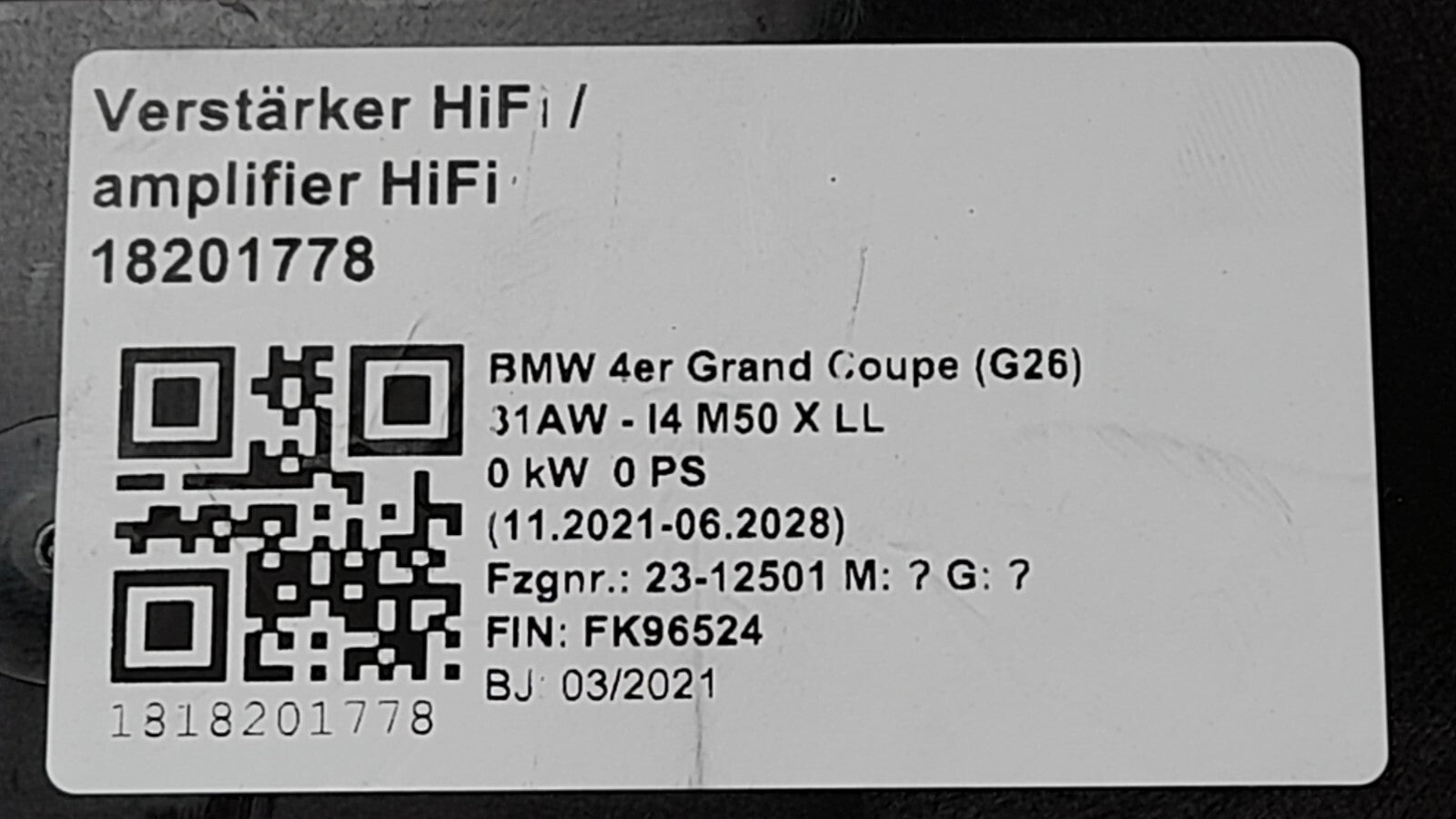 BMW G26 4er Verstärker HARMAN LL RAM HIGH  TV 5A2AAC4 2er 3er 4er 5er 8er X3 X5 [419]