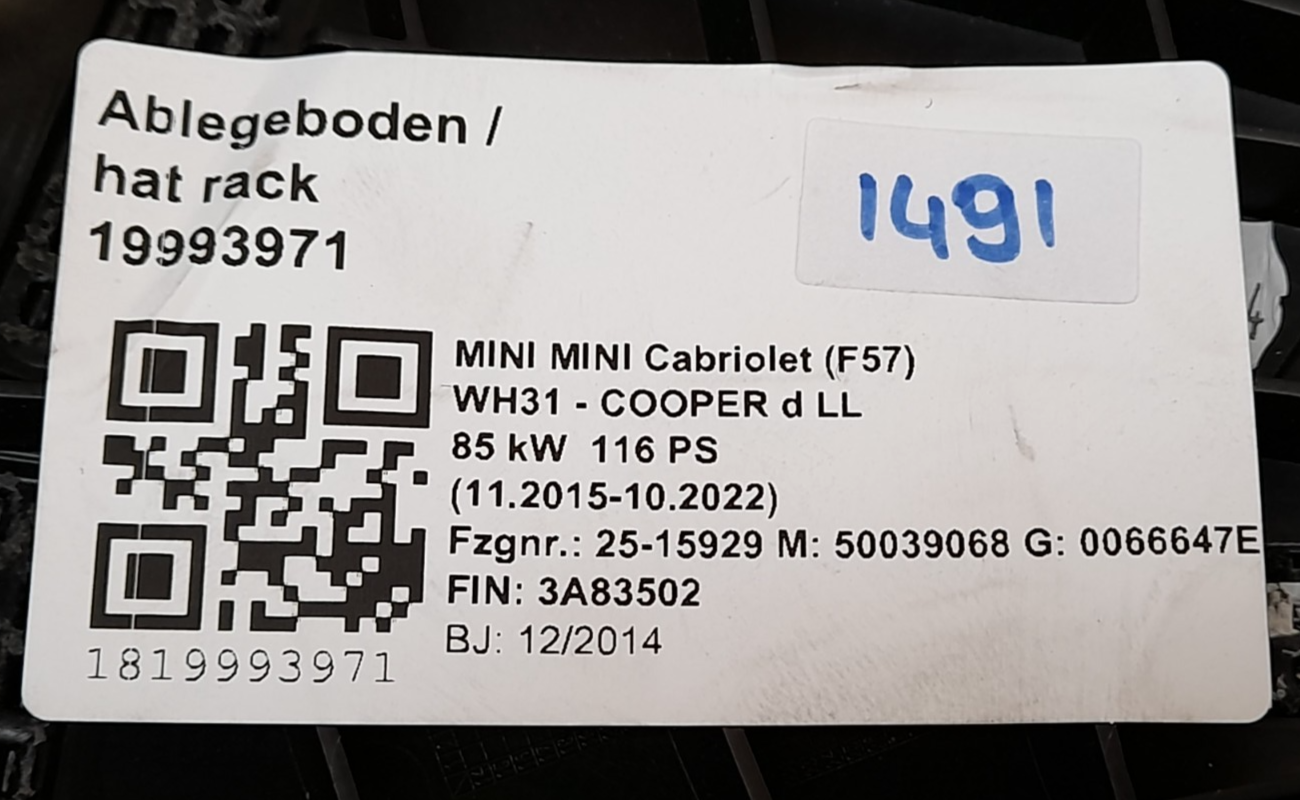 Original BMW MINI F57 Cabriolet F60 Countryman 7380672 - Ablegeboden