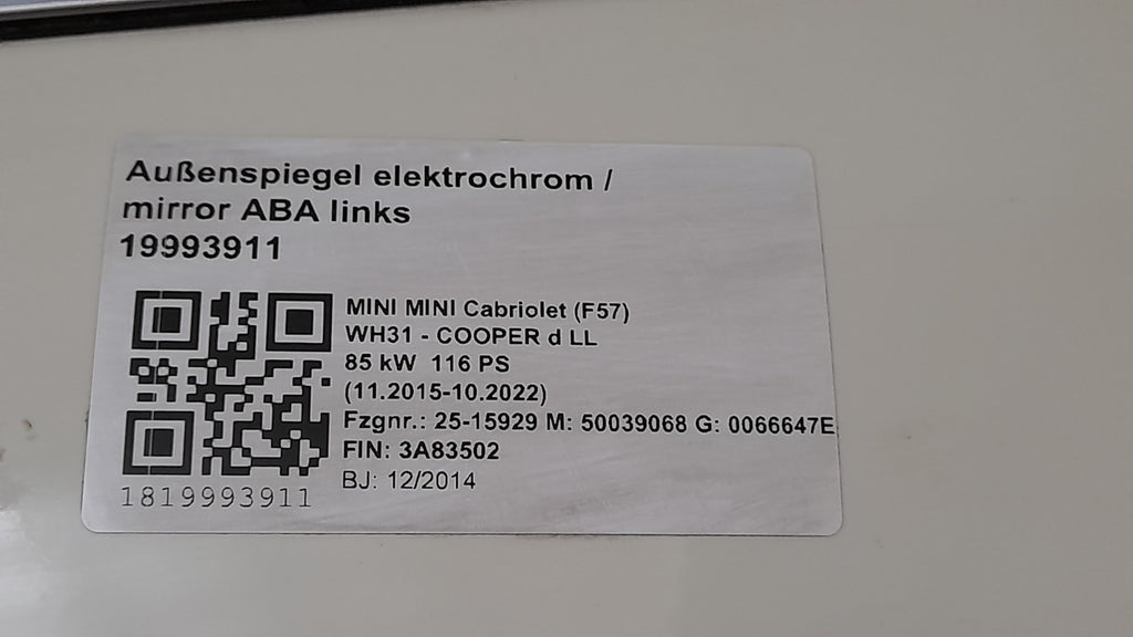 Tür Mini MINI F56 -F66, F67-F57 Cabrio 7294265 Links Vorne Door pepper-white