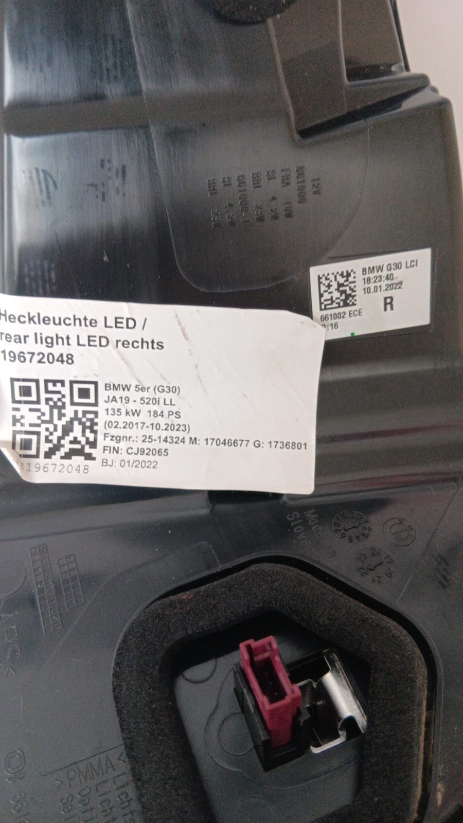 BMW 5 G30 Rückleuchte LCI Rechts 8493812 Right Rearlamp 63218493812 [289]