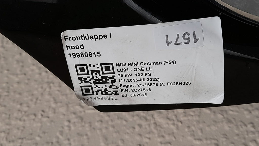 MINI Clubman (F54) Motorhaube Frontklappe Hood 7438917 midnight-black metallic