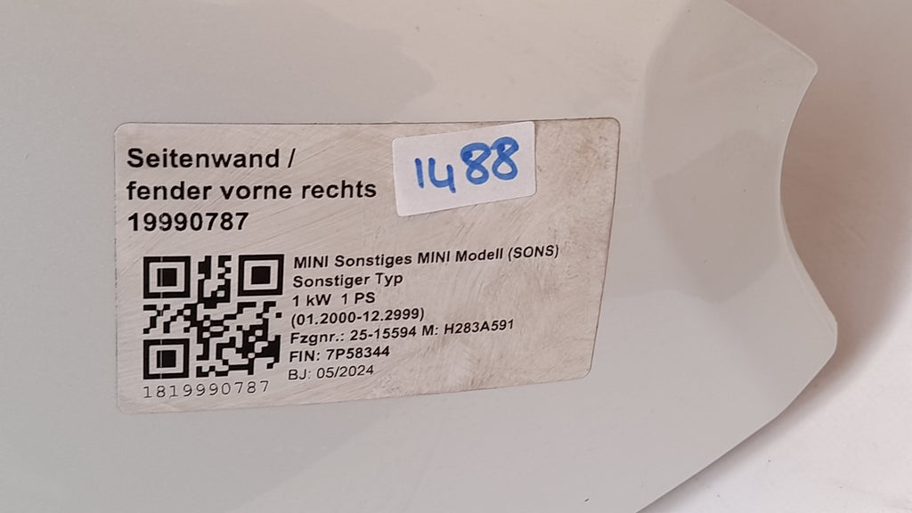 Mini Countryman C U25 Seitenwand Kotflügel Fender rechts smokey green 9634534