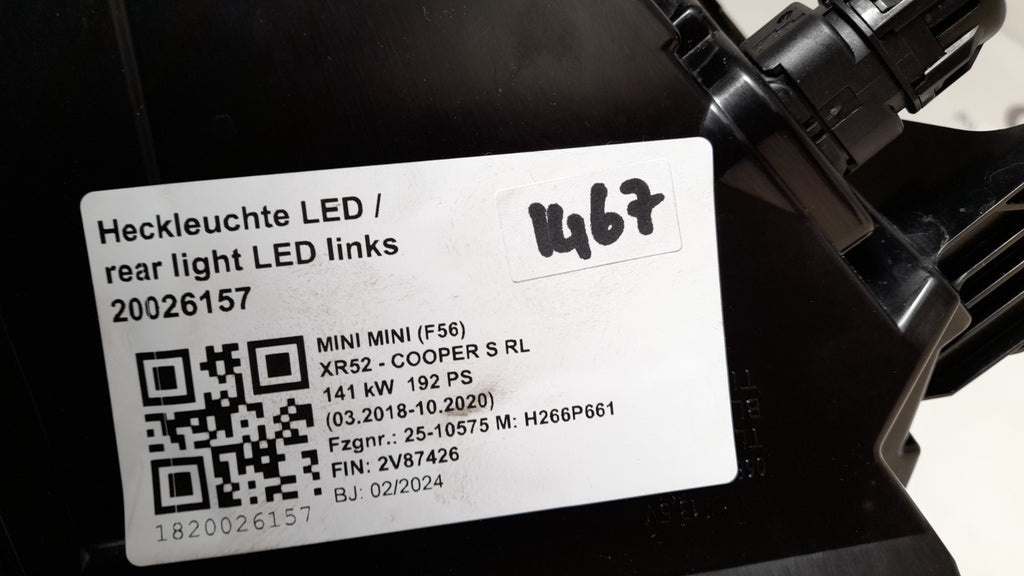 MINI F65 Heckleuchte LED links/ rear light LED 63215A1DBA1