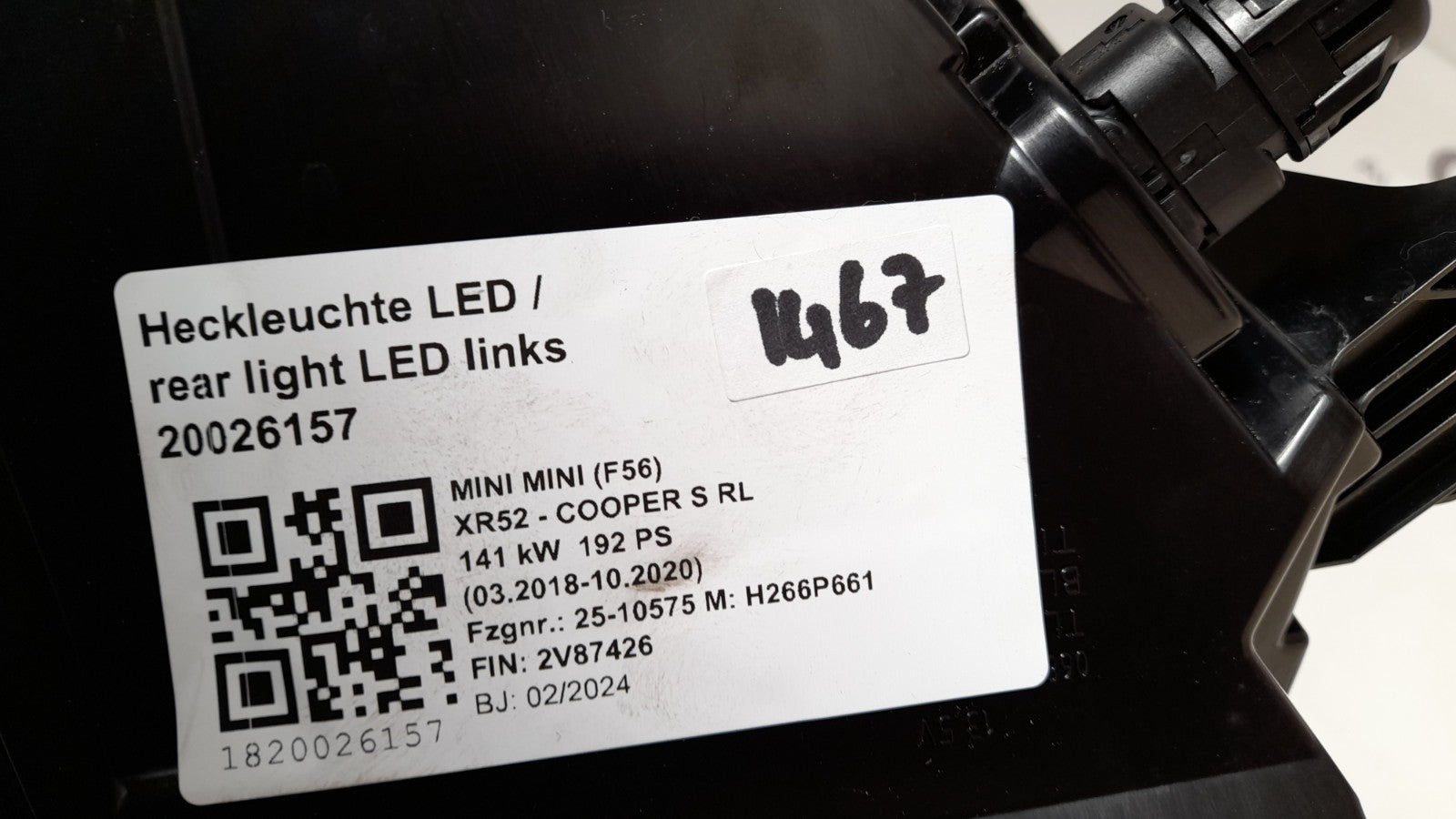 MINI F65 Heckleuchte LED links/ rear light LED 63215A1DBA1