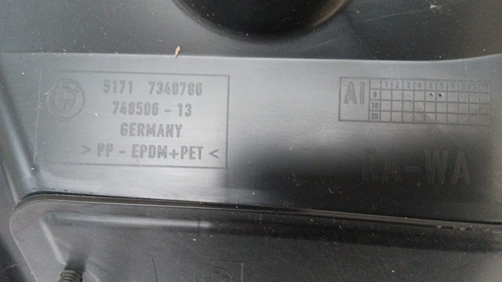 BMW 5 G30 G31 G38 Abdeckung Radhaus Vorderteil vorn rechts 7340786 cover, wheel