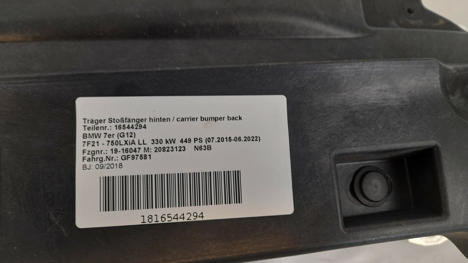BMW 7er 750LXiA G11 12 LCI Träger hinten 5112735714 mit Sensor Wire Smart Opener [450]